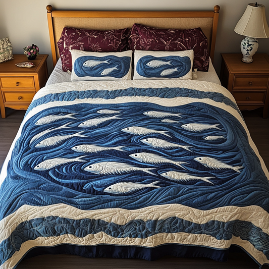 Coral Reef 3-Piece Quilted Bedding Set NCU0VH1587