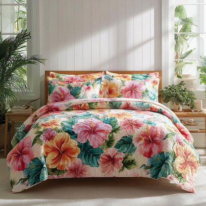 Coral Reef 3-Piece Quilted Bedding Set NCU0VL3554