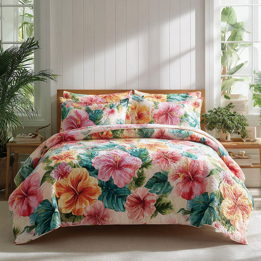 Coral Reef 3-Piece Quilted Bedding Set NCU0VL3554