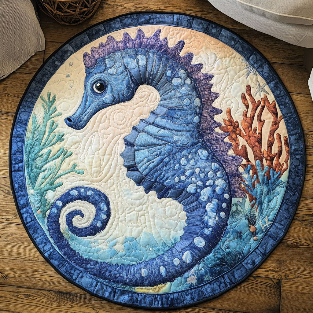 Coral Reef Dweller Quilted Round Mat NCU0NT4845