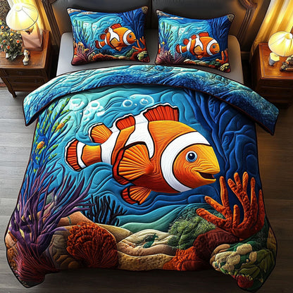 Coral Reef Escape 3-Piece Quilted Bedding Set NCU0PT4179