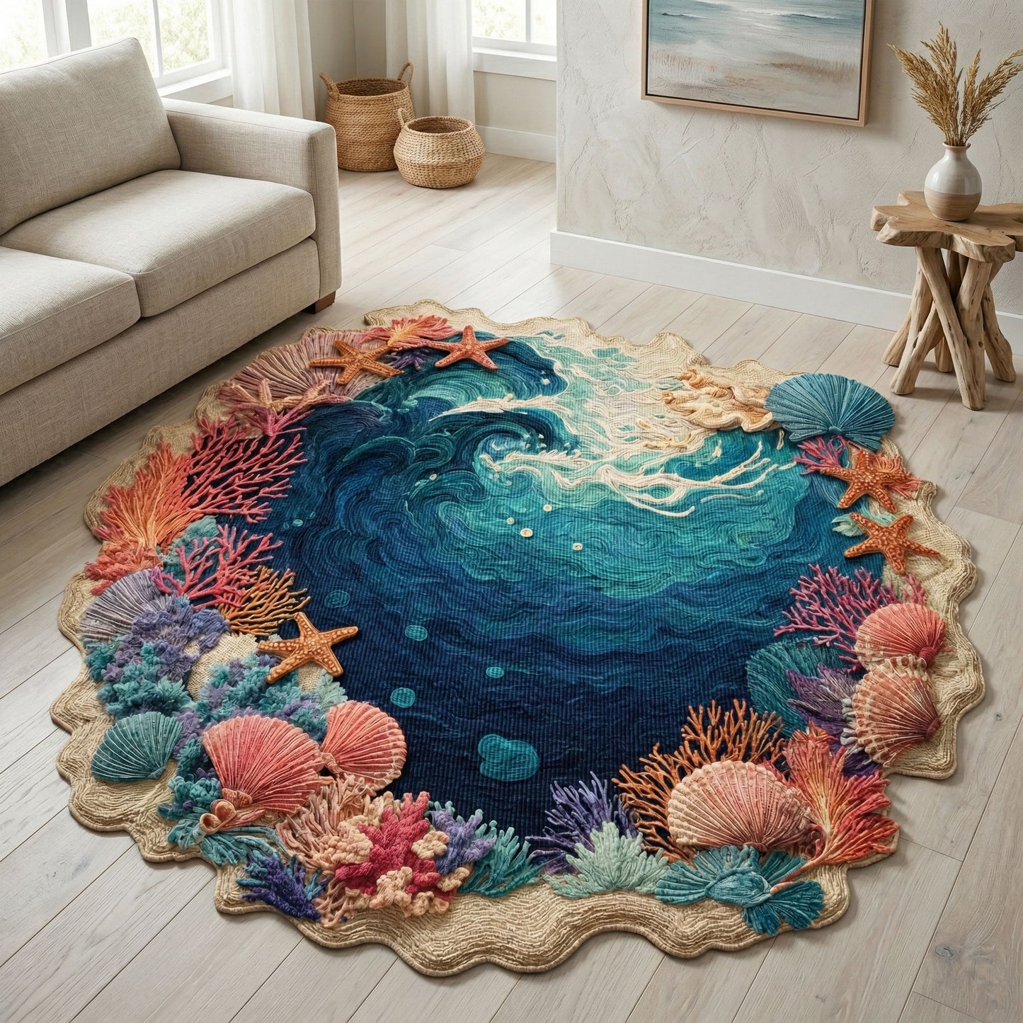 Coral Reef Lagoon Custom Shape Area Rug NCU0NT12633