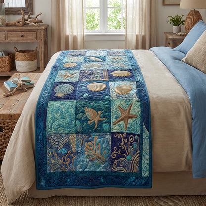 Coral Reef Mandala Quilted Bed Runner NCU0PT11580