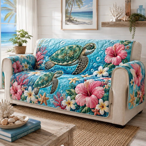 Coral Reef Navigators Quilted Sofa Cover NCU0VL3933