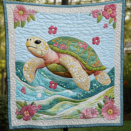 Coral Reef Turtle Adventure Quilted Blanket NCU0DK1725