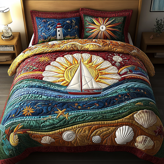 Coral Reef Wonders 3-Piece Quilted Bedding Set NCU0VL1371