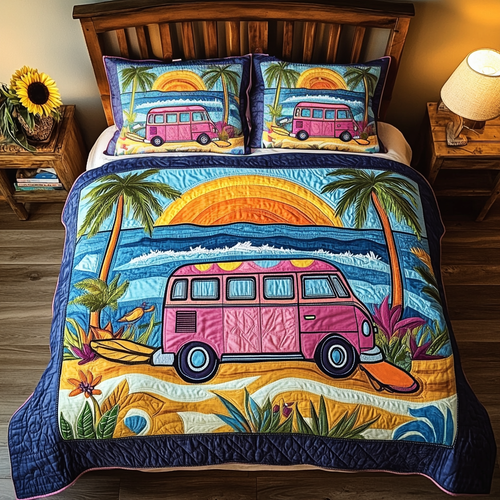 Coral Sands 3-Piece Quilted Bedding Set NCU0VL1748