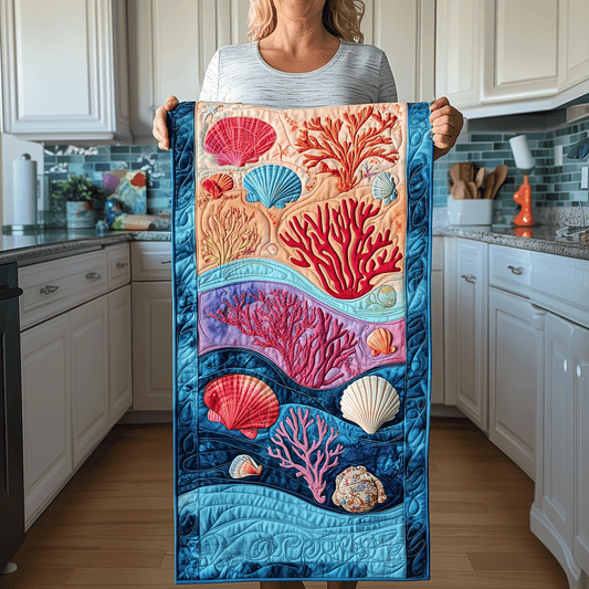 Coral Splash Quilted Table Runner NCU0TH2681