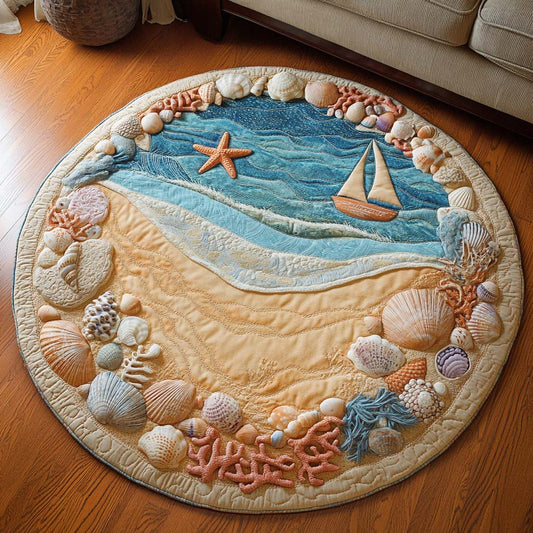 Coral Tidewave Quilted Round Mat NCU0NT7470