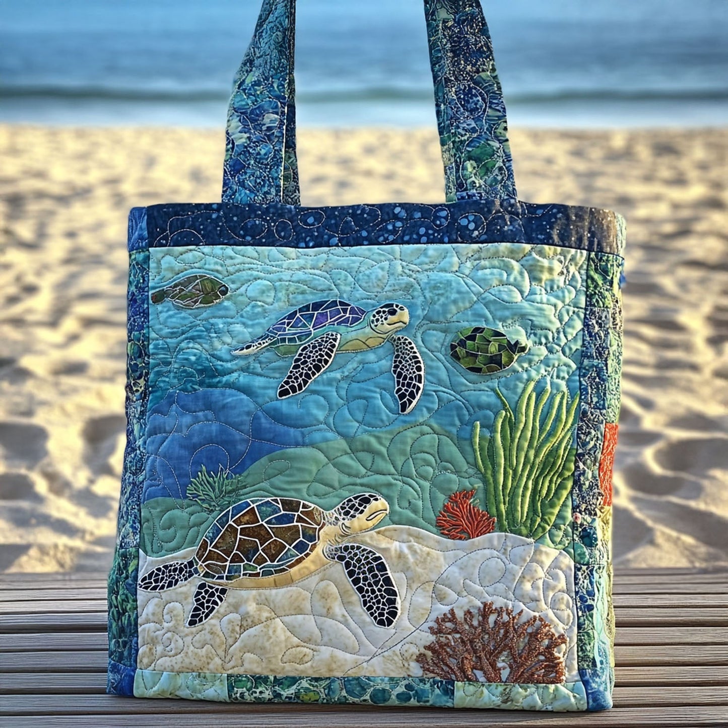 Coral Trails Quilted Tote Bag NCU0PT8312