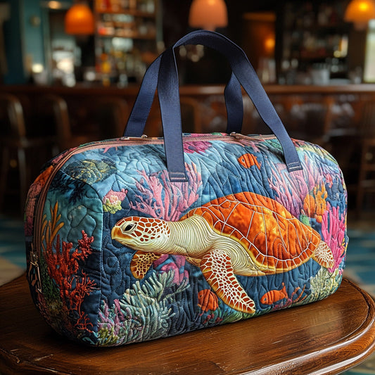 Coral Turtle Quilted Duffle Bag NCU0DV7498