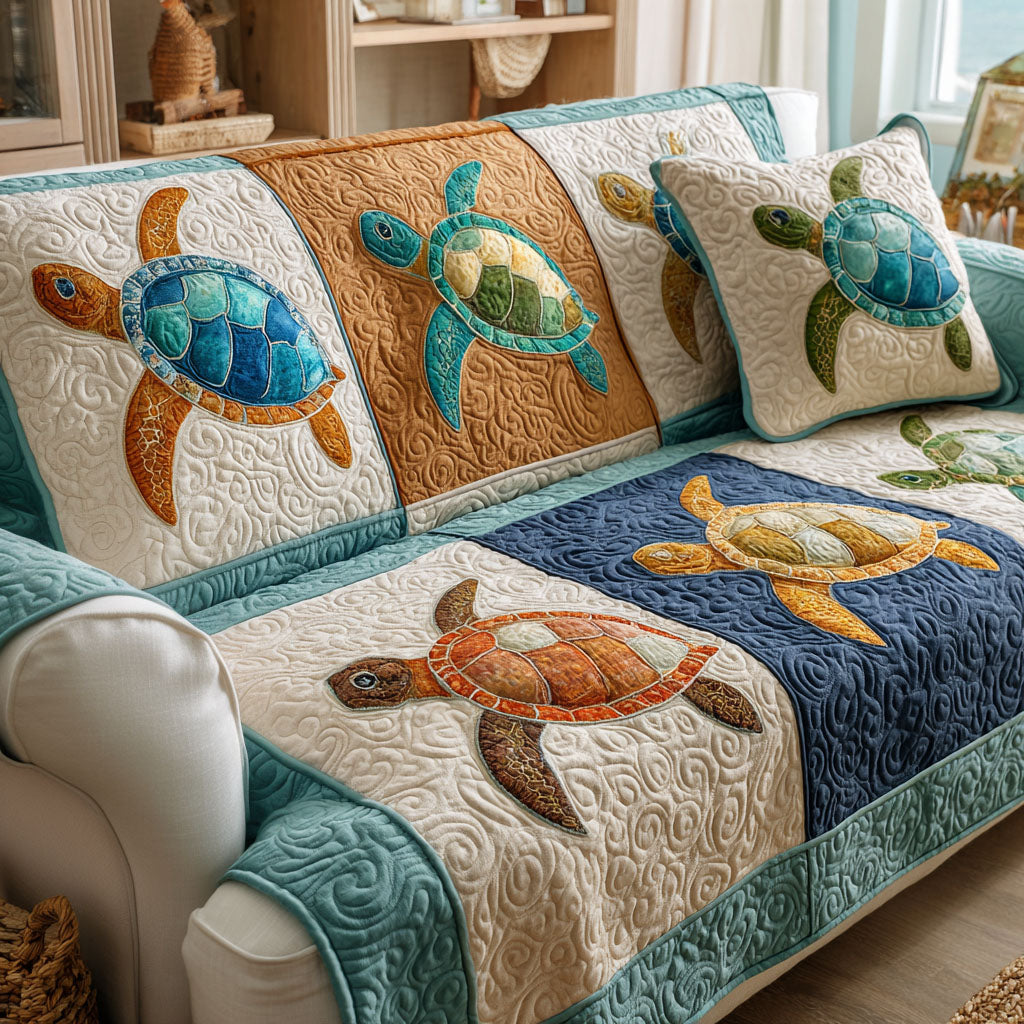 Coral Voyage Quilted Sofa Cover NCU0TV730