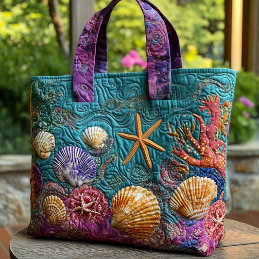 Coral Whisper Quilted Tote Bag NCU0DV7459
