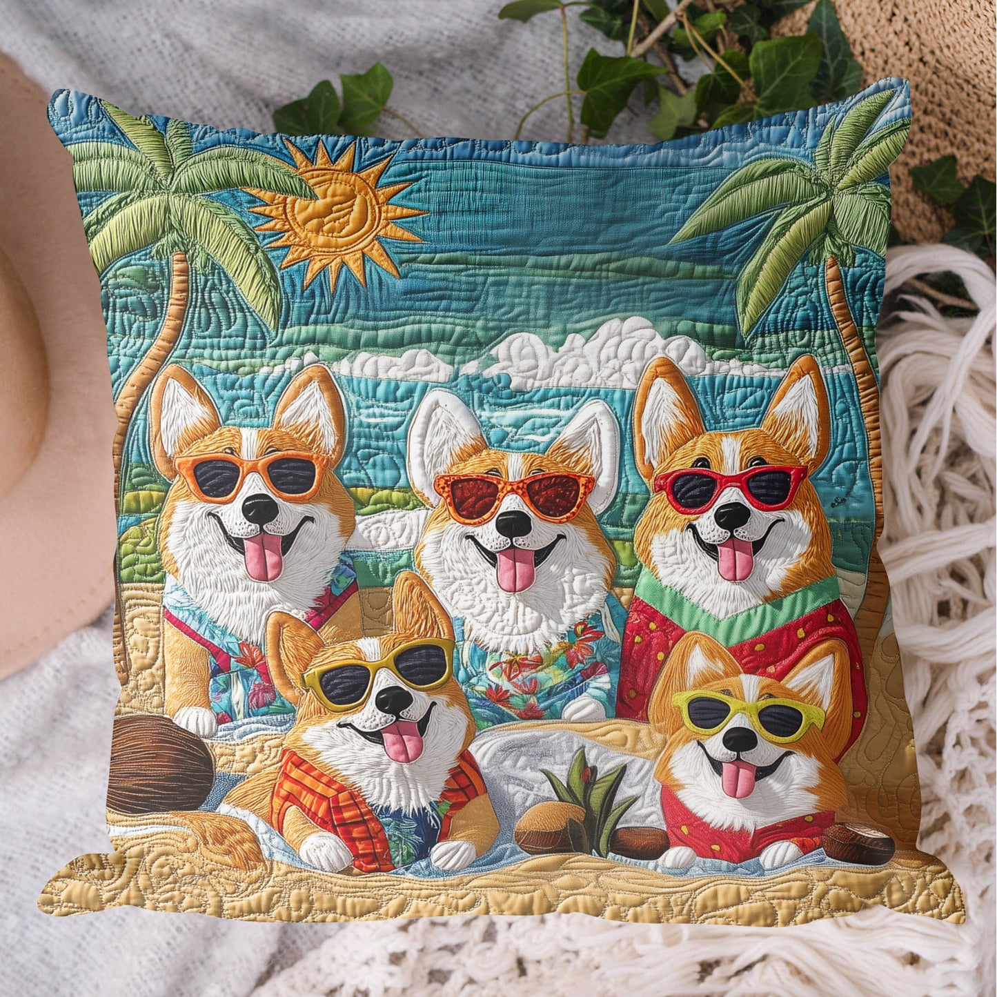 Corgi Bliss Quilted Pillow Case NCU0PT1337