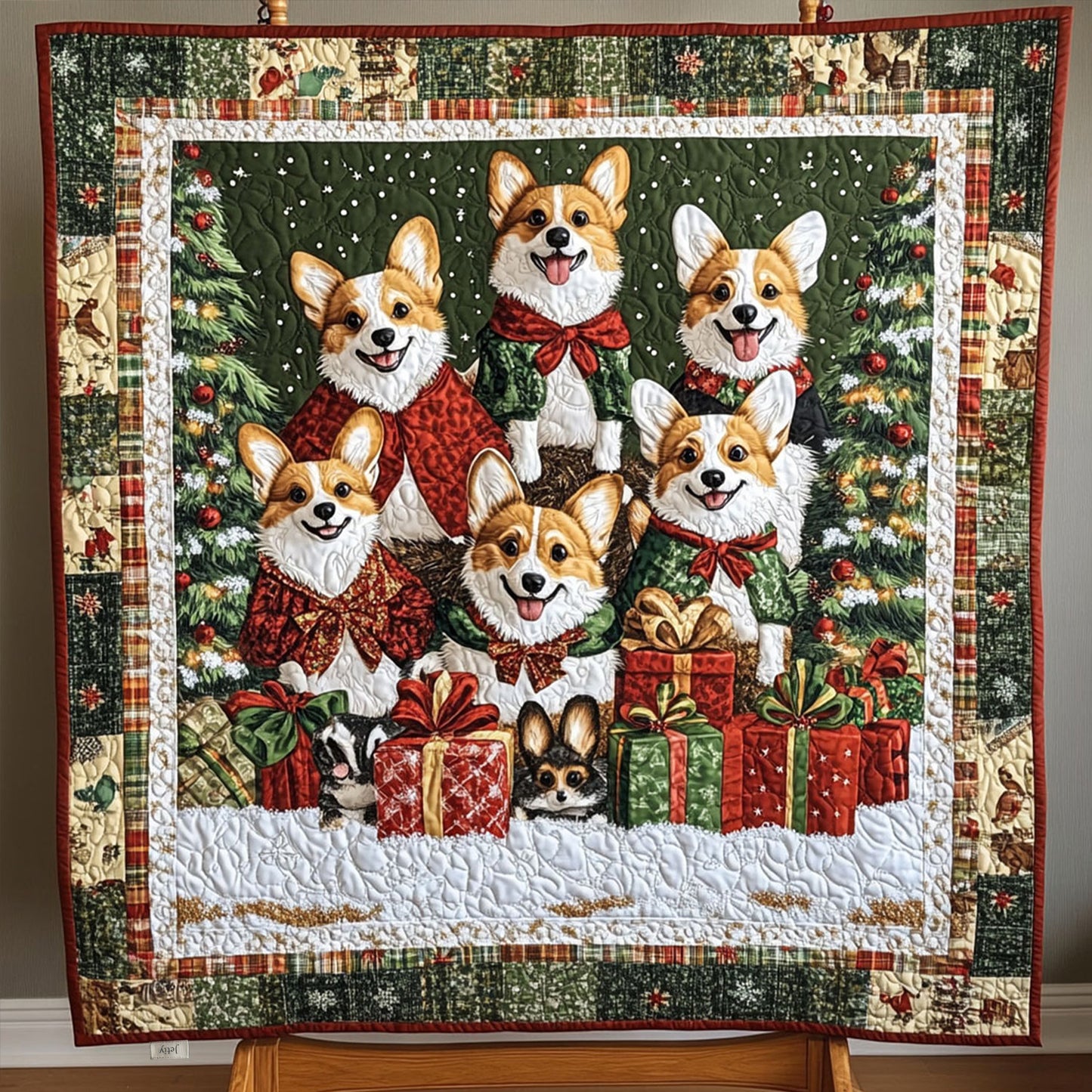 Corgi Christmas Magic Quilted Blanket NCU0PT2080