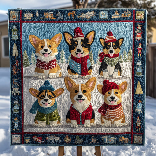Corgi Bliss Quilted Blanket NCU0TH3442
