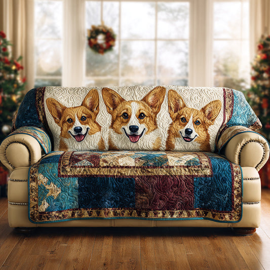 Corgi Charm Quilted Sofa Cover NCU0HH1667