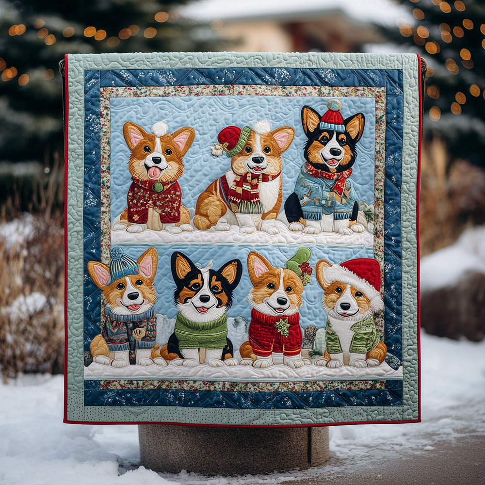 Corgi Cheer Quilted Blanket NCU0TH3440