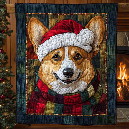 Corgi Claus Cheer Quilted Blanket NCU0XD640