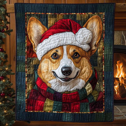Corgi Claus Cheer Quilted Blanket NCU0XD640