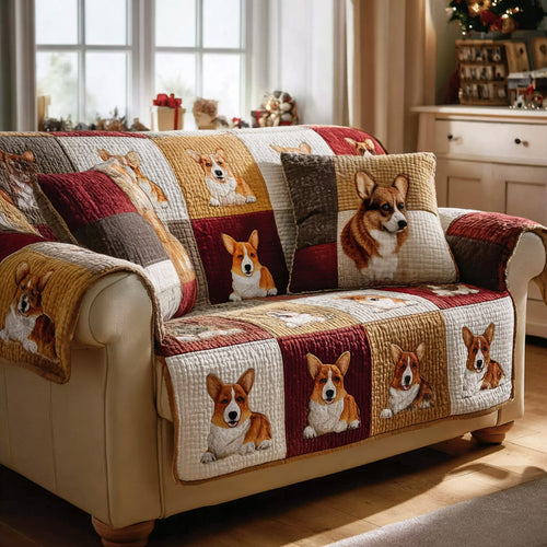 Corgi Grace Quilted Sofa Cover NCU0HH1671