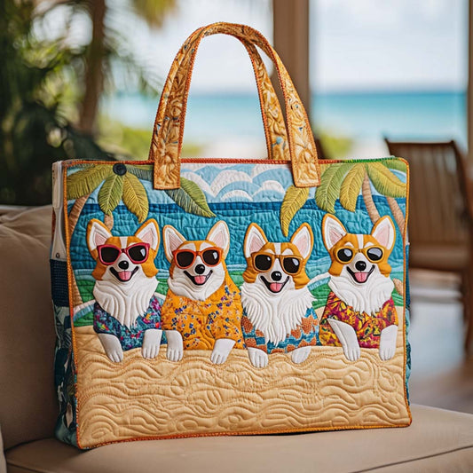 Corgi Love Day Quilted Tote Bag NCU0NT9317