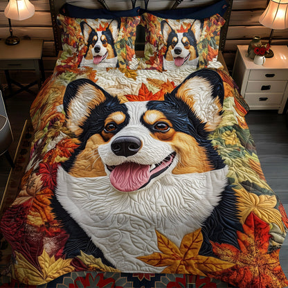 Corgi Love 3-Piece Quilted Bedding Set NCU0PT838