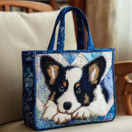 Corgi Meadow Run Quilted Tote Bag NCU0NT9318