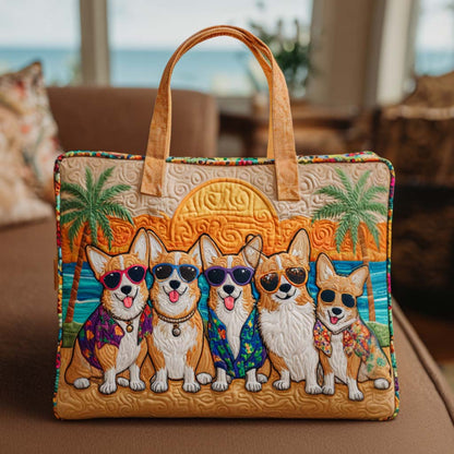 Corgi Smile Time Quilted Tote Bag NCU0NT9319