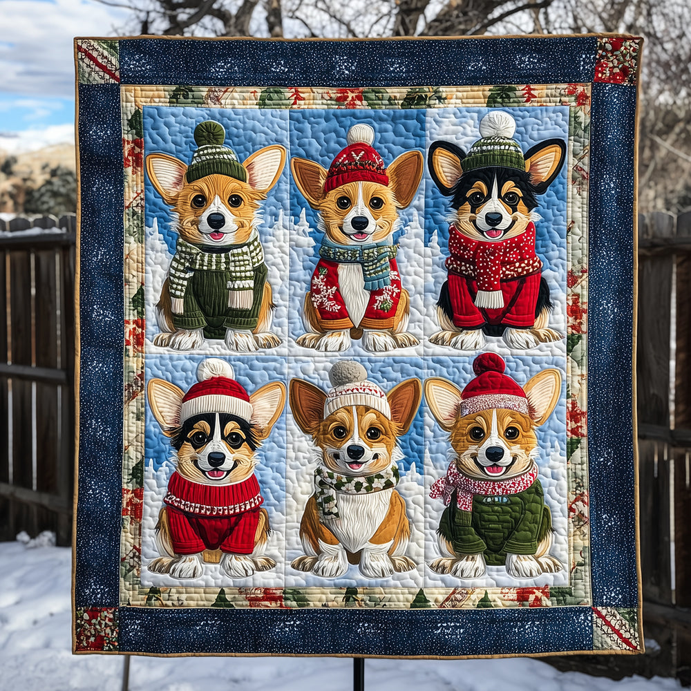 Corgi Wonderland Quilted Blanket NCU0TH3441