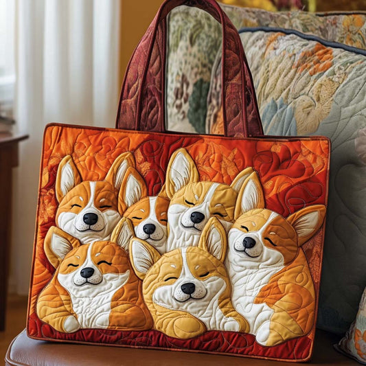 Corgi Wonderland Quilted Tote Bag NCU0NT9321
