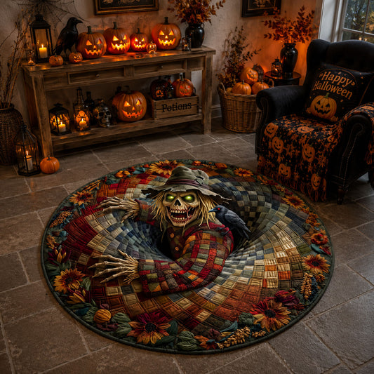 Cornfield Terror Quilted Round Mat NCU0TD2896