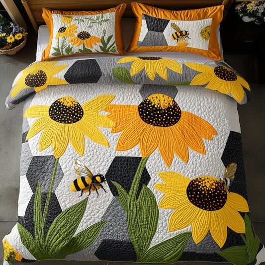 Cornflower Beauty 3-Piece Quilted Bedding Set NCU0PT6479