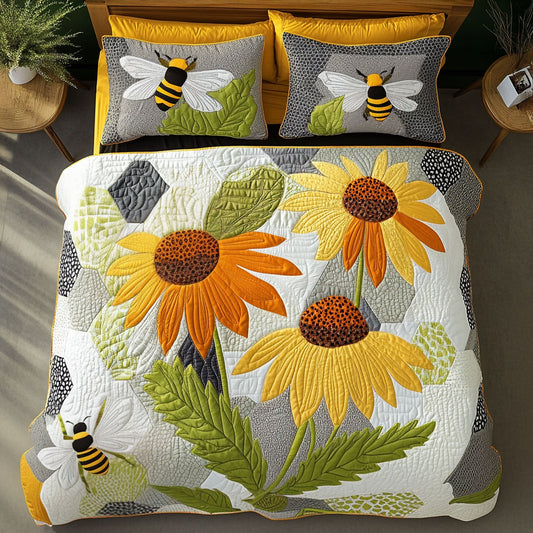 Cornflower Serenity 3-Piece Quilted Bedding Set NCU0PT6482