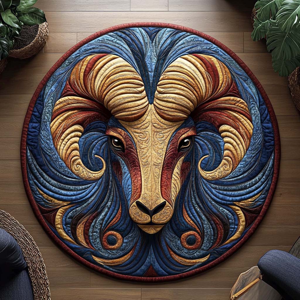 Cosmic Aries Quilted Round Mat NCU0XD335
