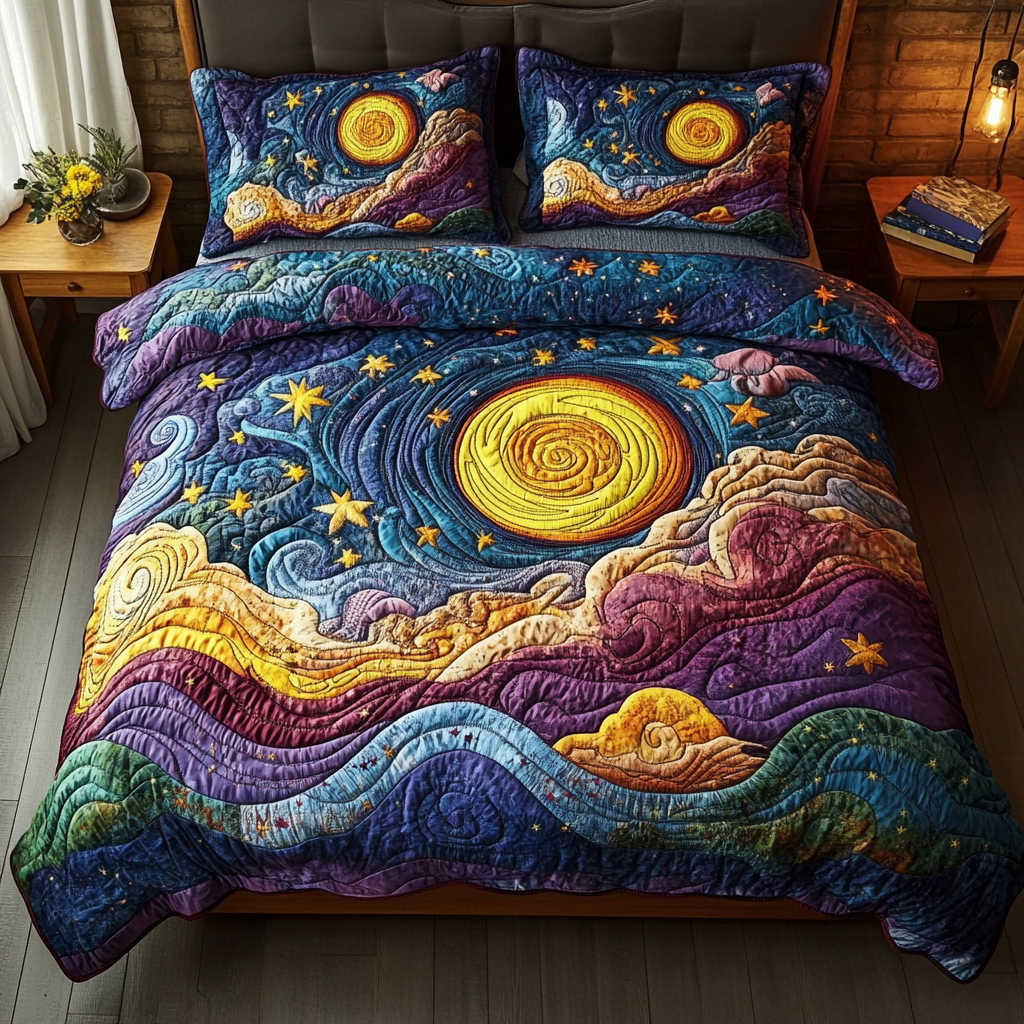 Cosmic Beauty 3-Piece Quilted Bedding Set NCU0VL1690
