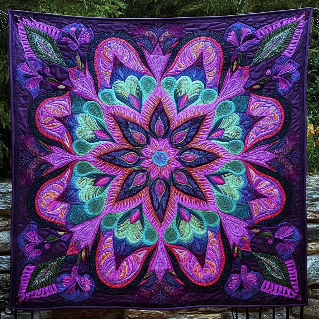 Cosmic Blossom Quilted Blanket NCU0DK983