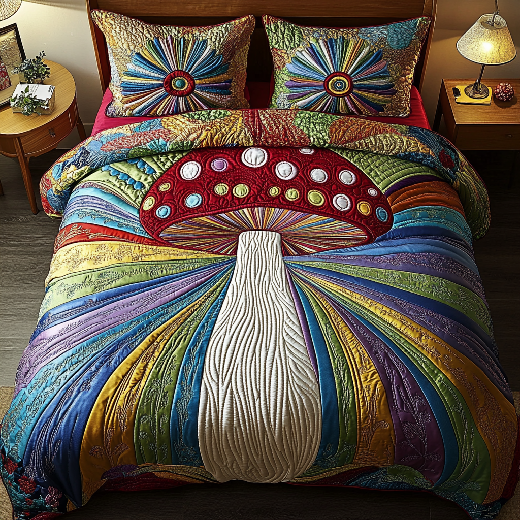 Cosmic Caps 3-Piece Quilted Bedding Set NCU0VH2430