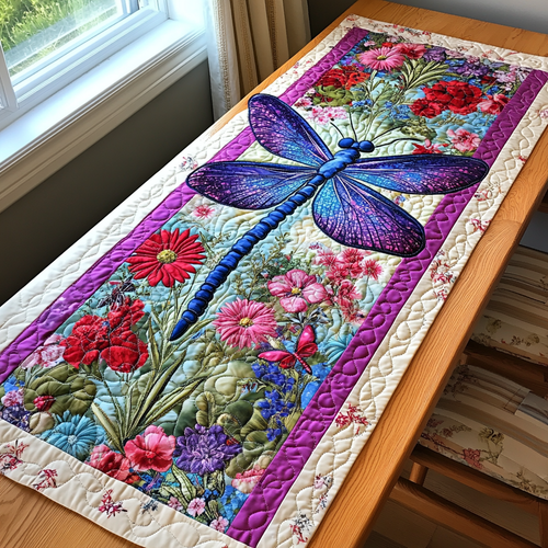 Cosmic Dragonfly Quilted Table Runner NCU0DK8782