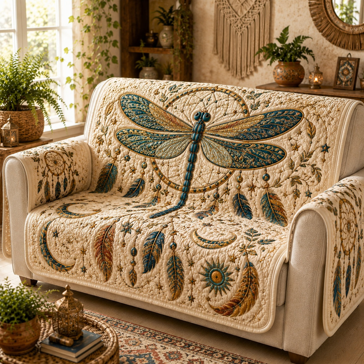 Cosmic Dream Wings Quilted Sofa Cover NCU0VL3831
