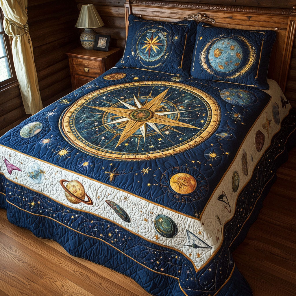 Cosmic Explorer 3-Piece Quilted Bedding Set NCU0PT3373