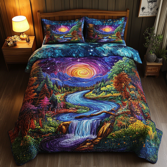 Cosmic Forest Glow 3-Piece Quilted Bedding Set NCU0VL976