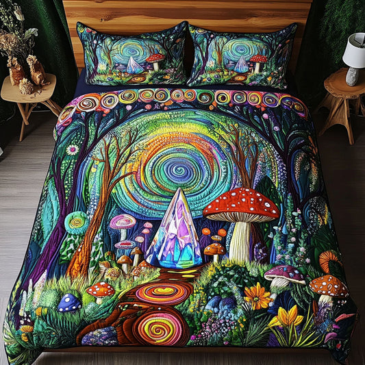 Cosmic Fungi 3-Piece Quilted Bedding Set NCU0PT3944