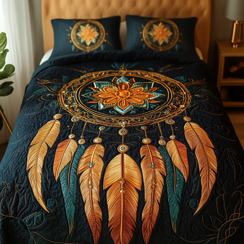 Cosmic Heart 3-Piece Quilted Bedding Set NCU0VH1950