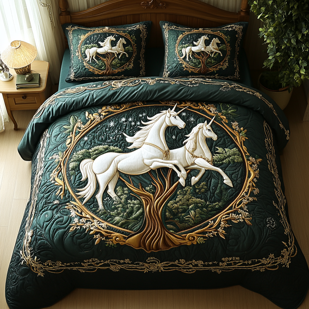 Cosmic Hoof 3-Piece Quilted Bedding Set NCU0DV2286