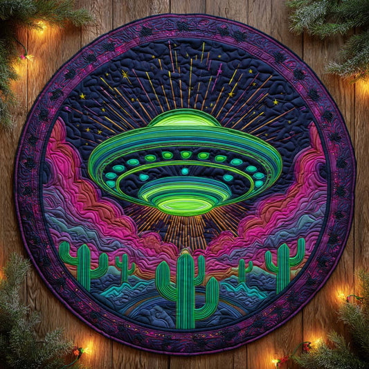 Cosmic Landing Quilted Round Mat NCU0XD543