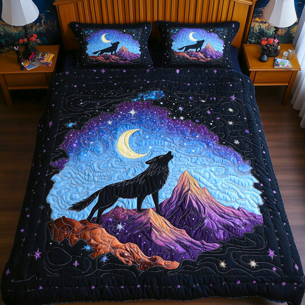 Cosmic Moonrise 3-Piece Quilted Bedding Set NCU0NT3851