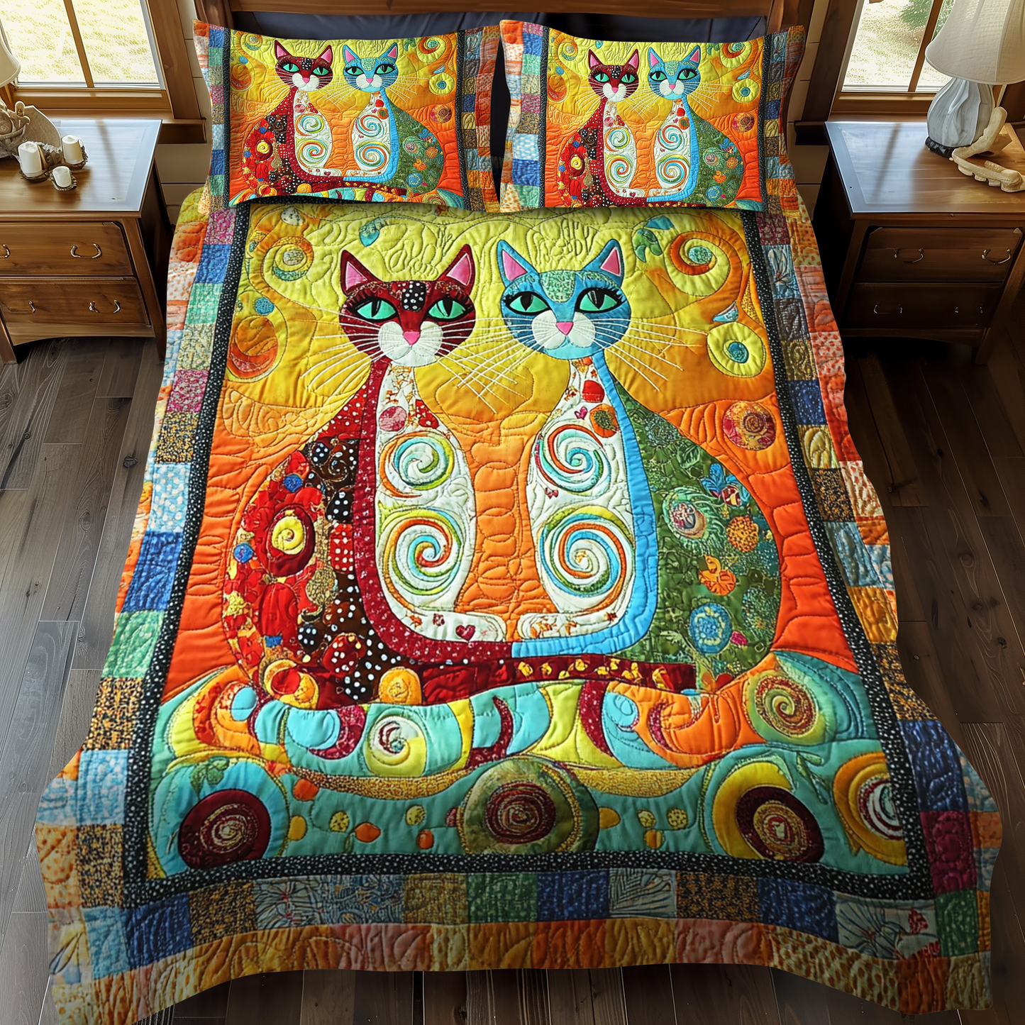 Cosmic Paws 3-Piece Quilted Bedding Set NCU0VH858