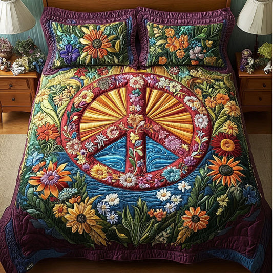 Cosmic Peace 3-Piece Quilted Bedding Set NCU0PT3945