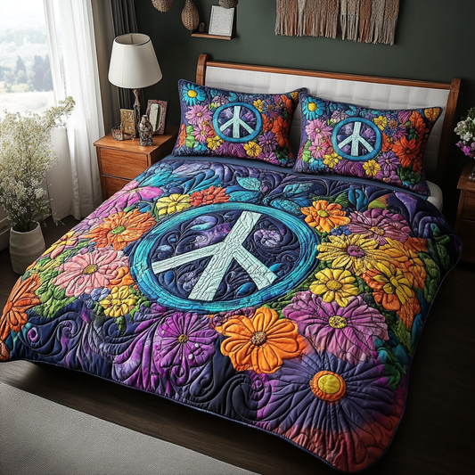 Cosmic Peace 3-Piece Quilted Bedding Set NCU0VL2775